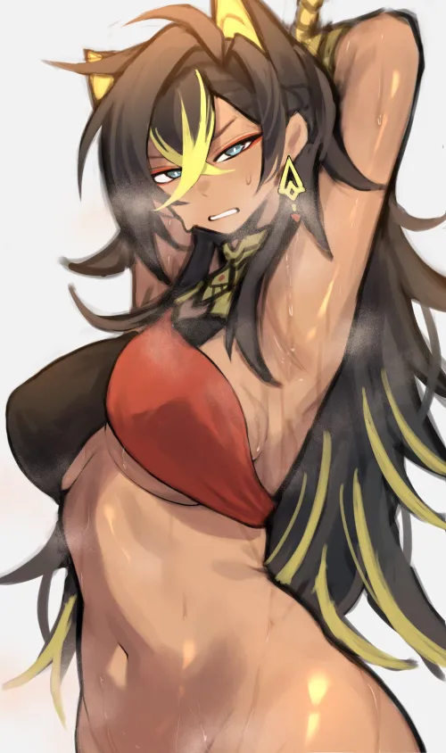 Sweaty Dehya after a 