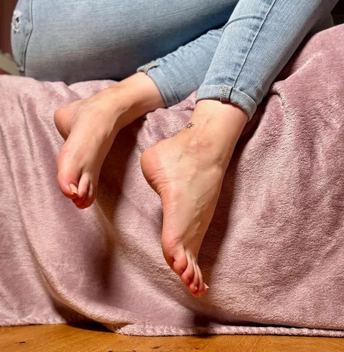 Chilling in Germany, feet up on the sofa