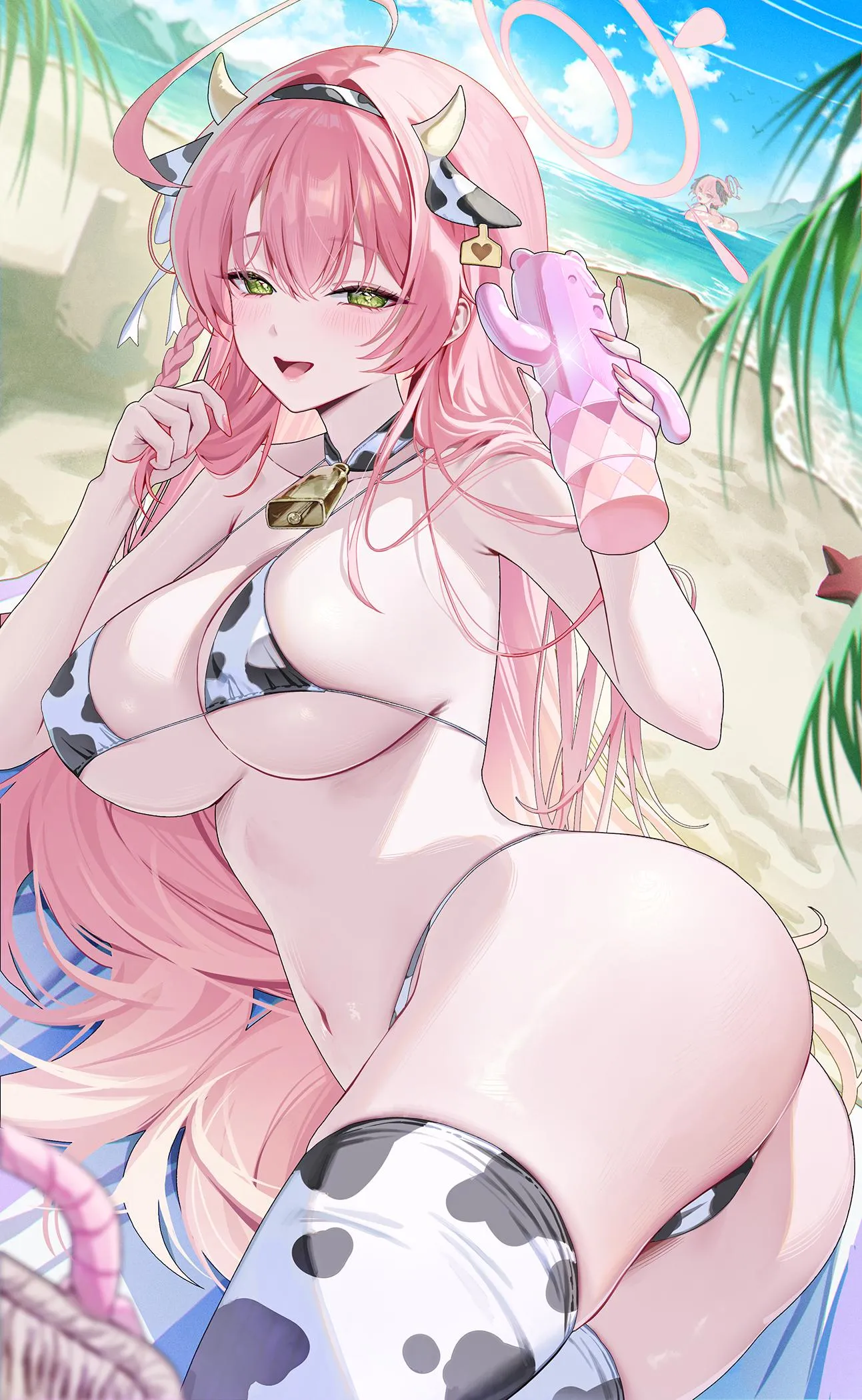 Hanako is ready to have some fun at the beach