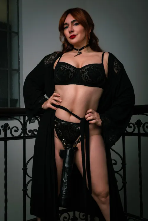 Locked, leashed, legs spread, hole trembling. My idea of 