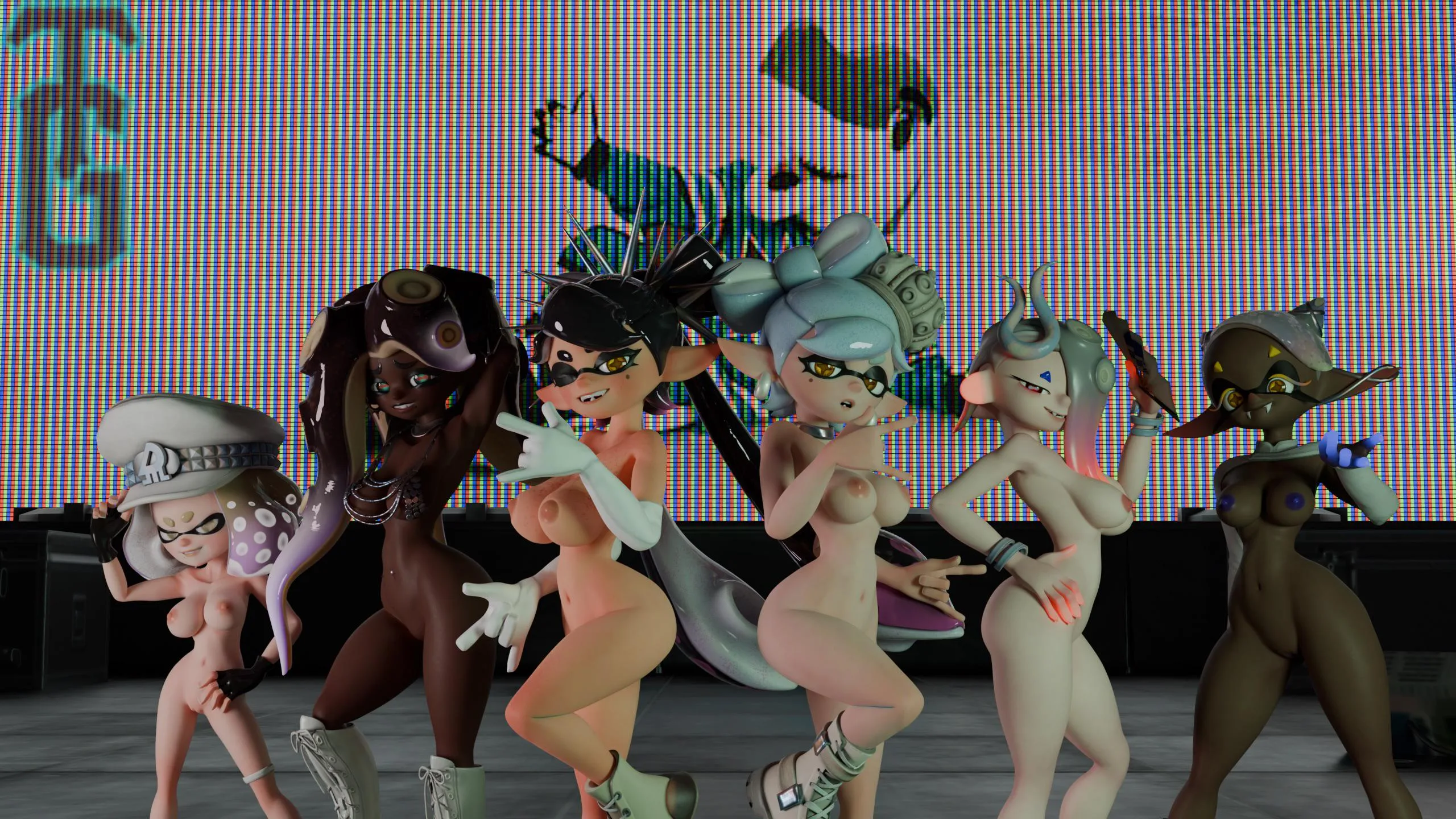 Main show and six girls [TealGerudo]