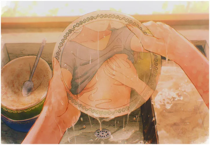 She can't stop you if she's doing the dishes [SPiNDLES]