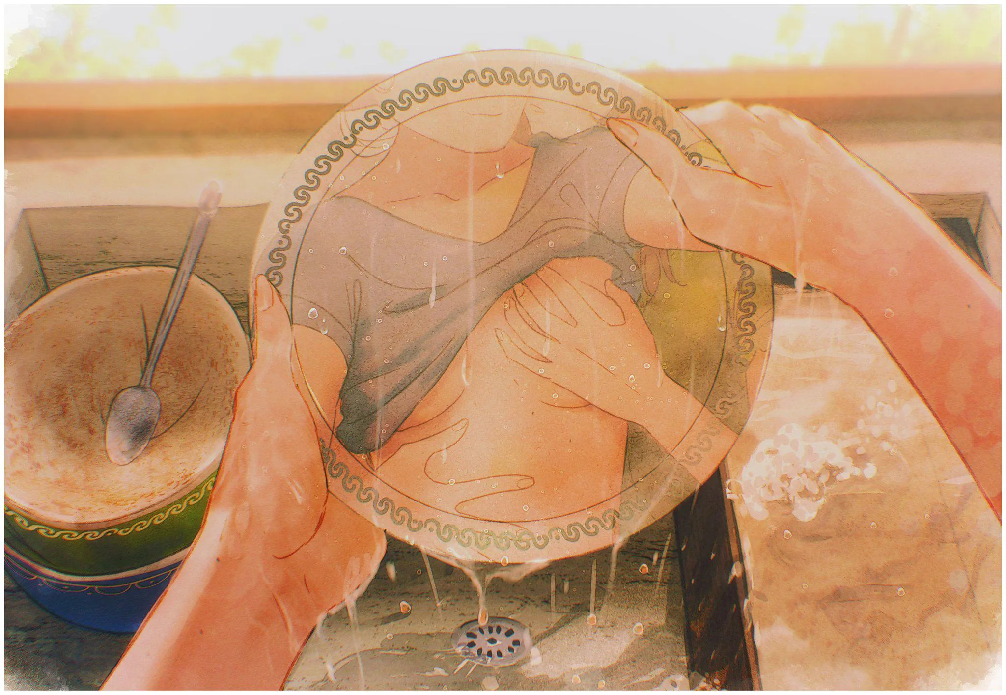 She can't stop you if she's doing the dishes [SPiNDLES]