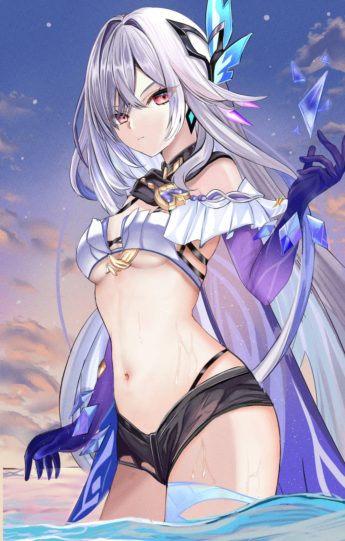 Skirk's wet tummy [Genshin Impact]