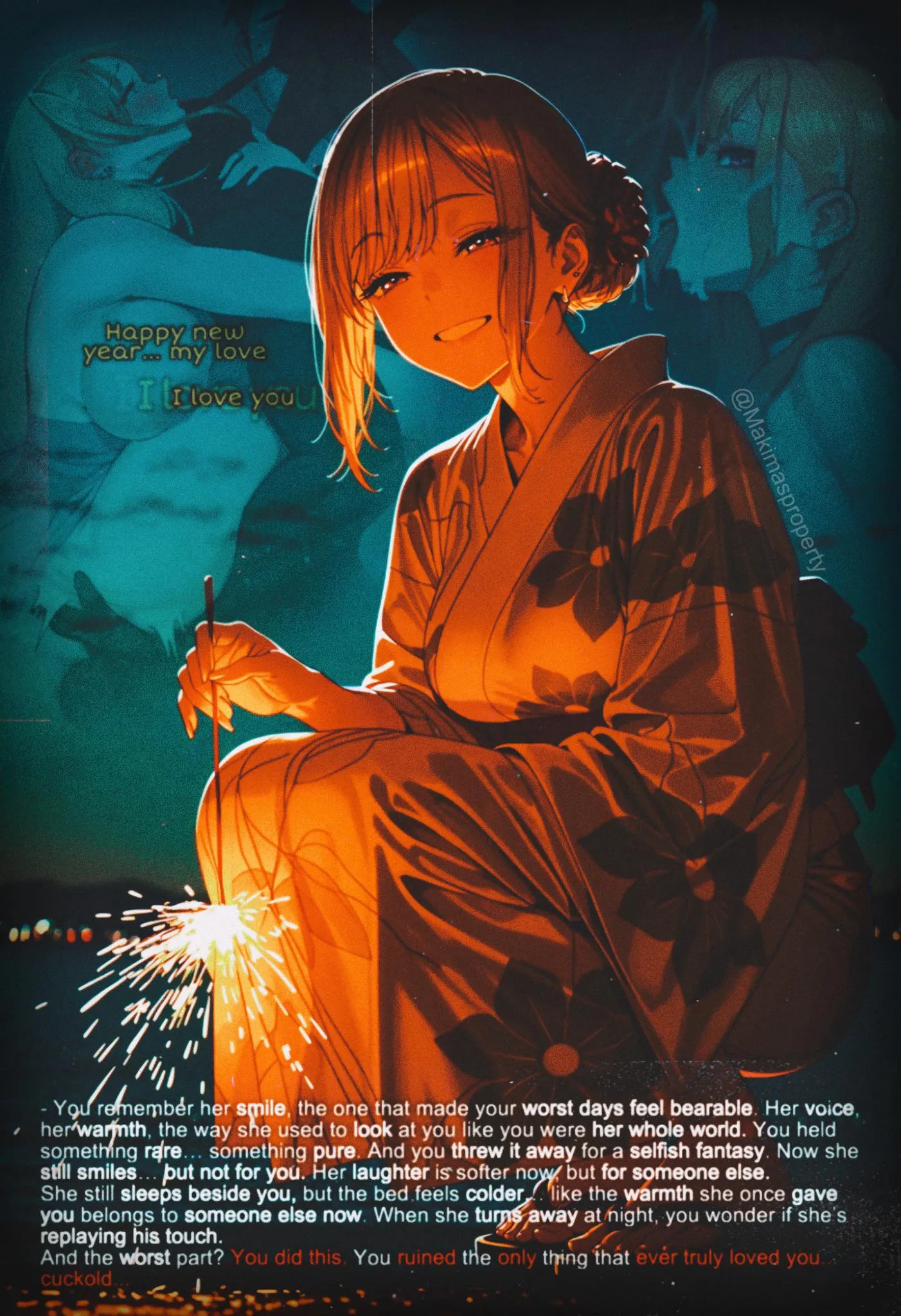 This is your fault, cuck… things could’ve stayed the same. But you let your selfish fantasies ruin everything…