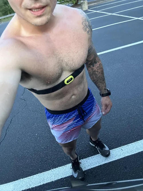 30ish minute swim followed by a HOT 30ish minute run.