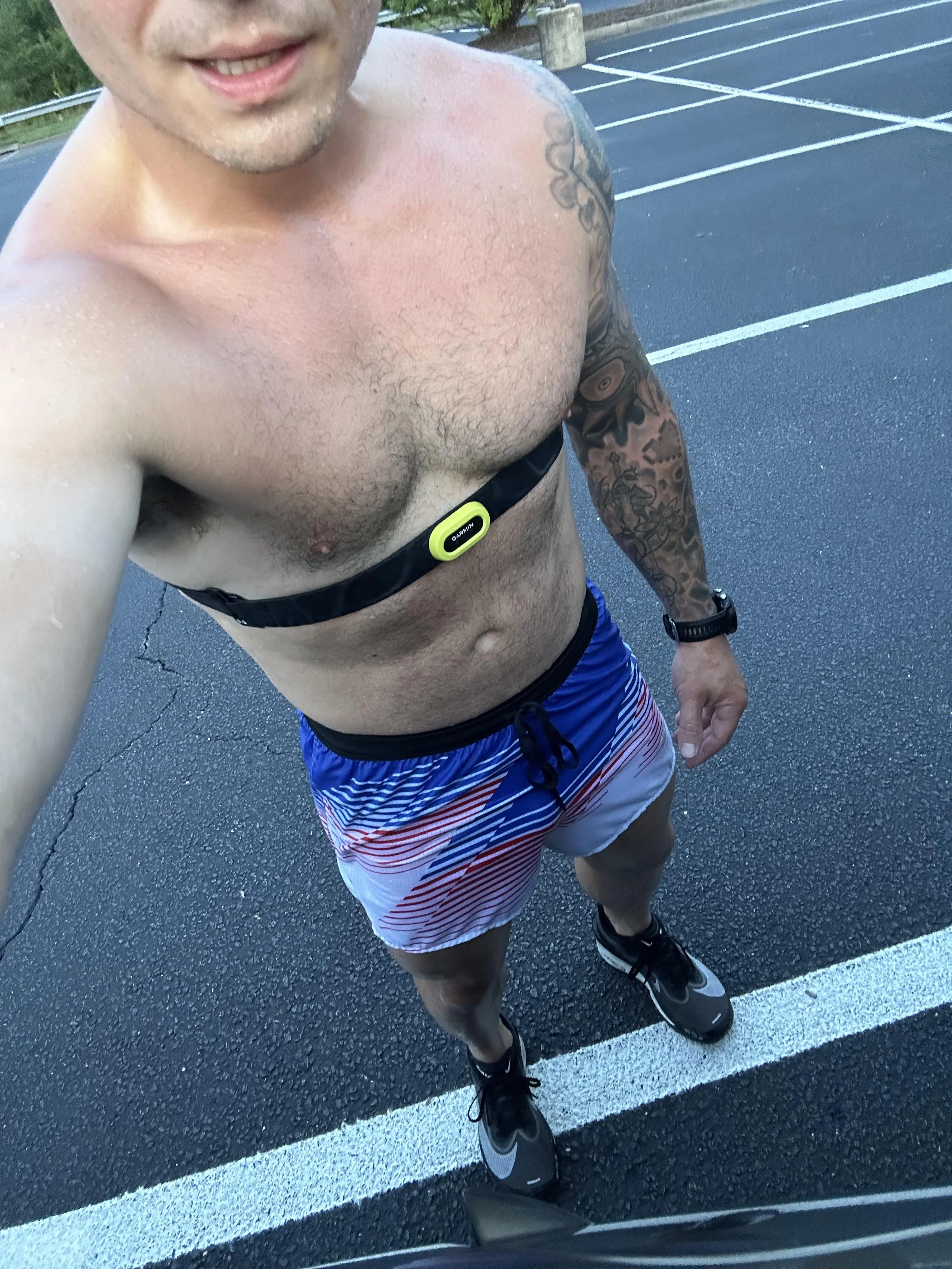 30ish minute swim followed by a HOT 30ish minute run.