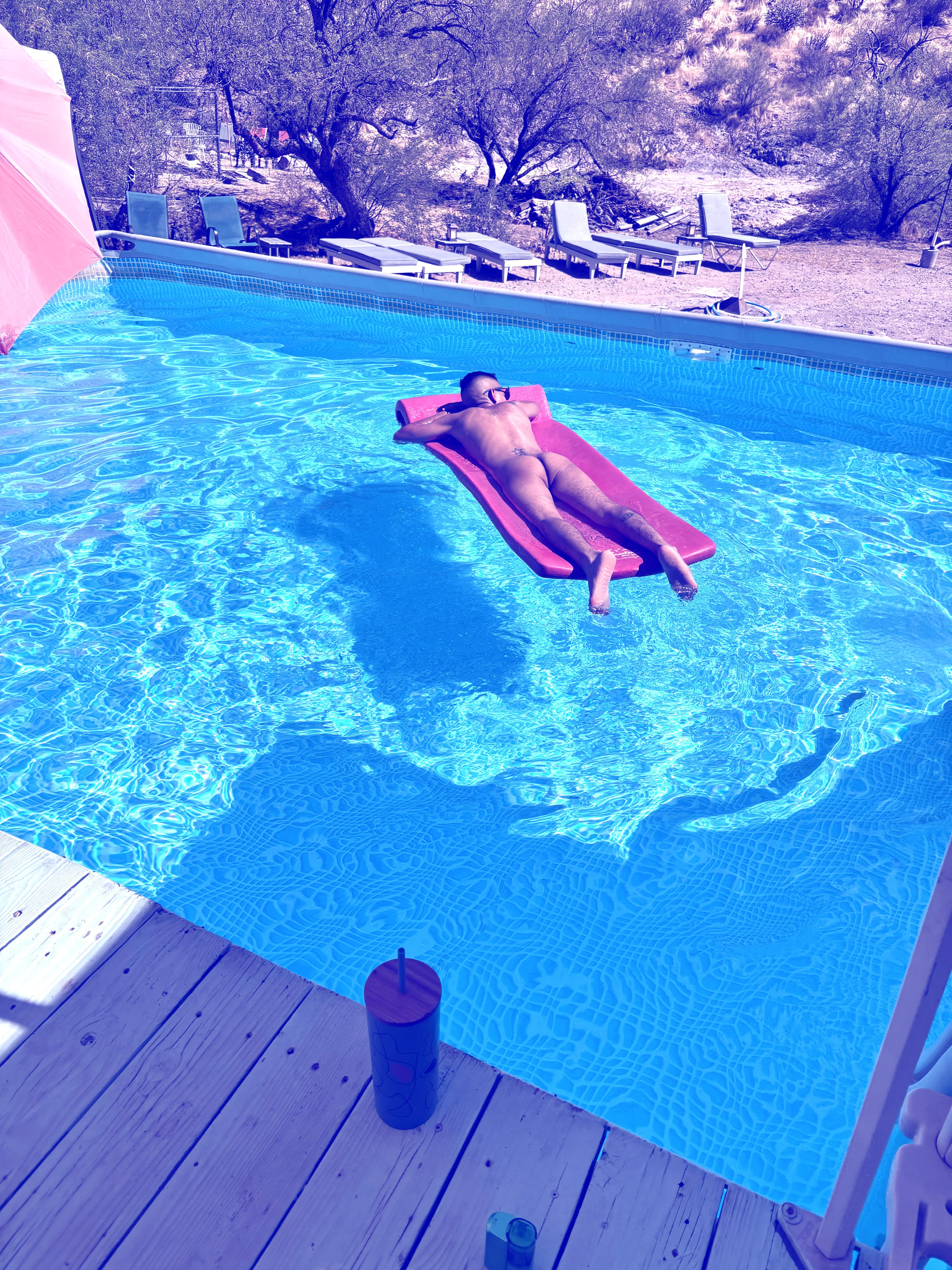 At an all men’s nudity optional place for the weekend