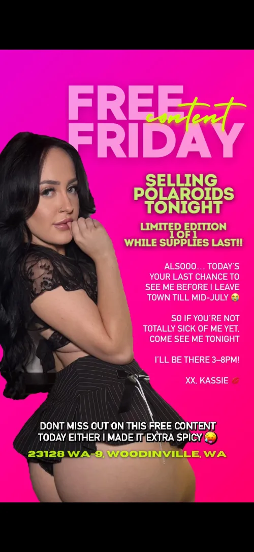 Free pics + vids! 3–8pm @ 23128 WA-9 💋