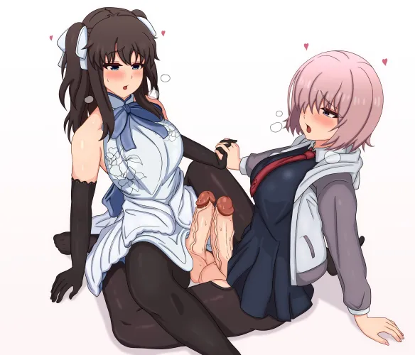 Mash and Gudao feeling good together (Art by me)