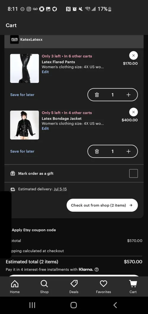 Start sending. Mommy wants new latex