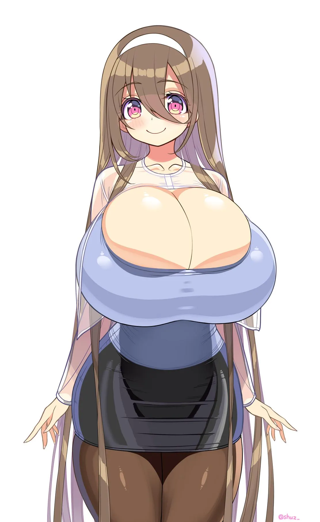 It's like she's not even aware how hot her massive milkers look inside this super tight top <3
