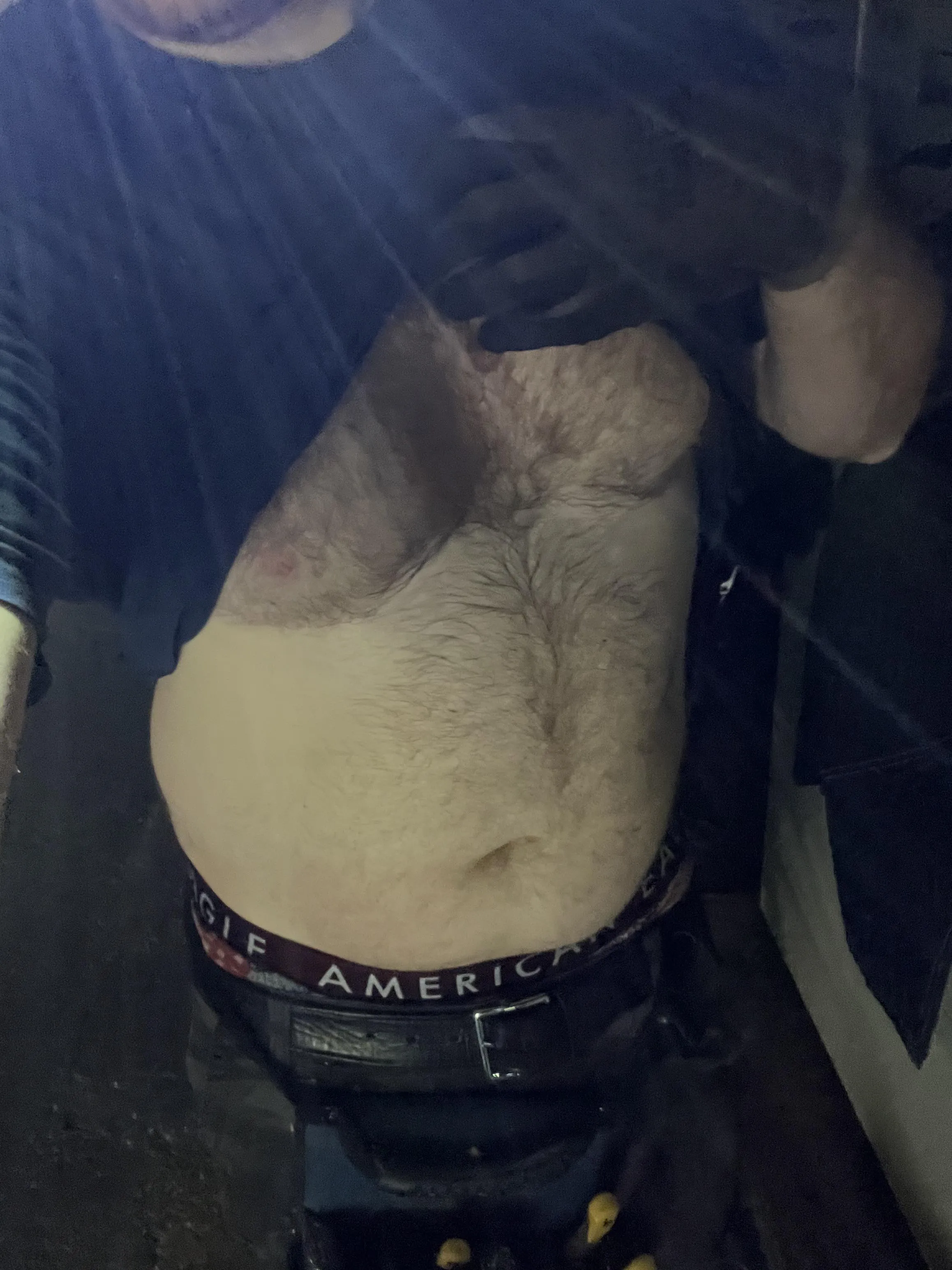 The view under my work shirt.