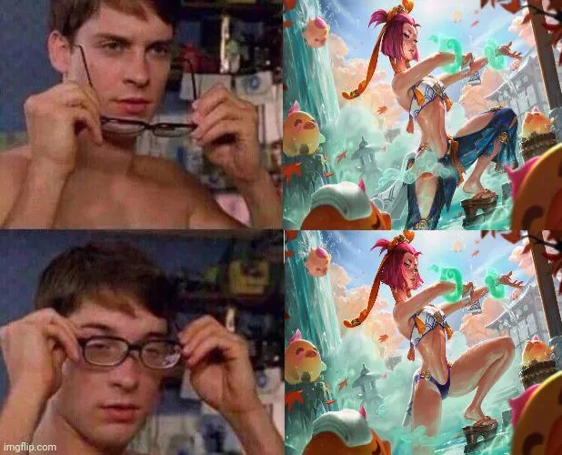Found this paint-over of Yunara's Skin Splash Art so I turned it into a Meme