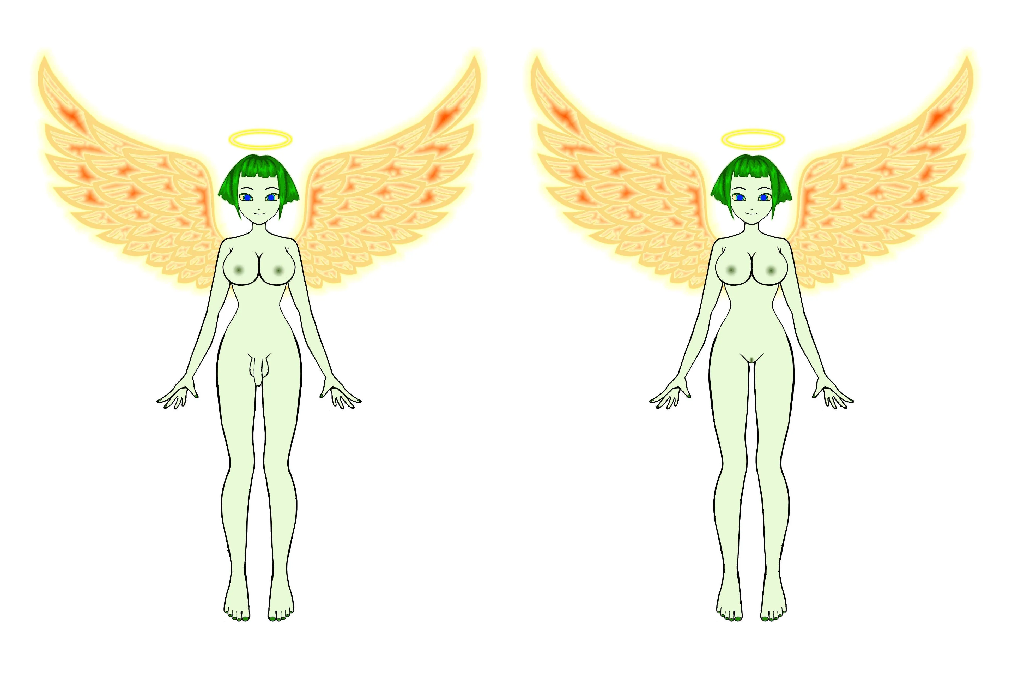 Rafaela the Angel, my OC concept for the Meruverse if Angels do exist.  Female and Futa version.