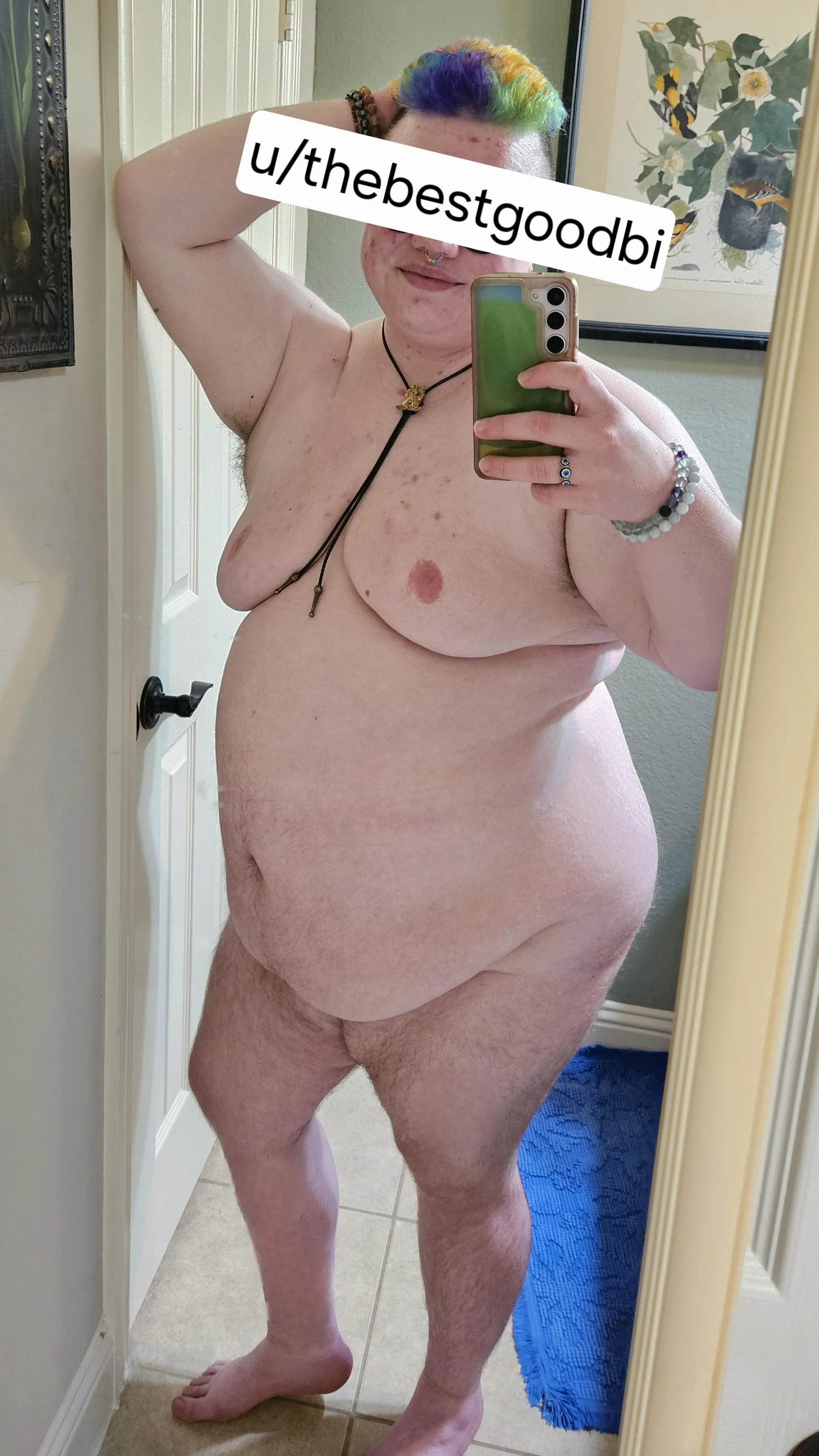 Since y'all liked yesterday's pics so much, I thought you might like to see one that includes my Pride hair 😘