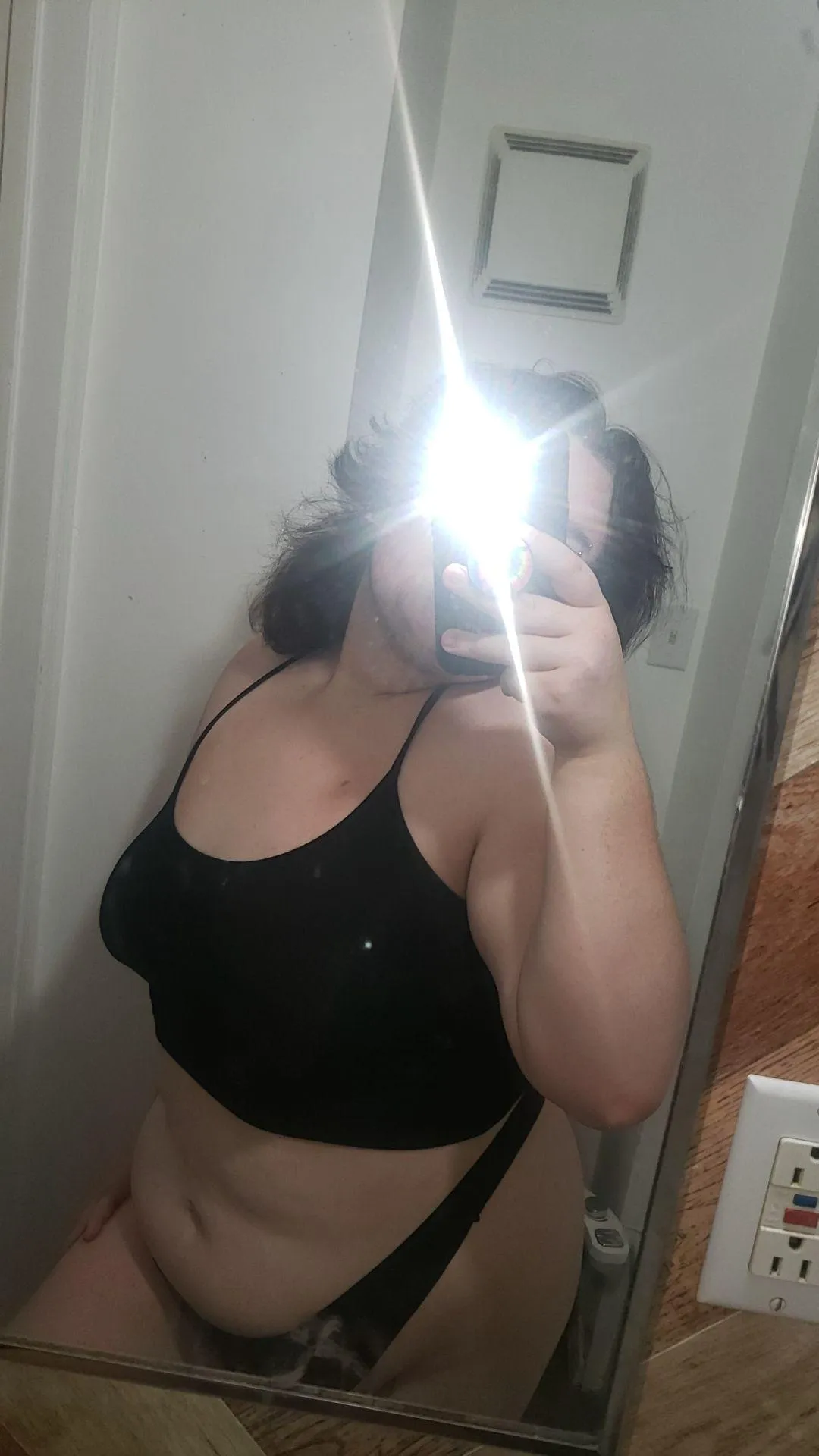 Serving just enough skin to spark your imagination, do you want to see the rest baby? [Showing off]