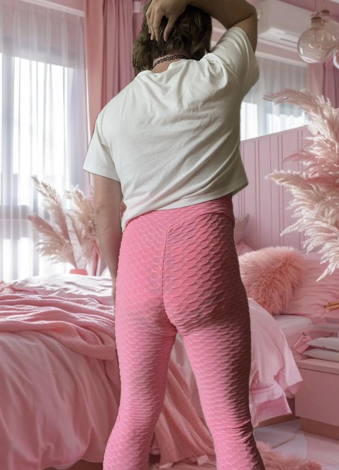 Just my diaper butt trying to eat my yoga pants