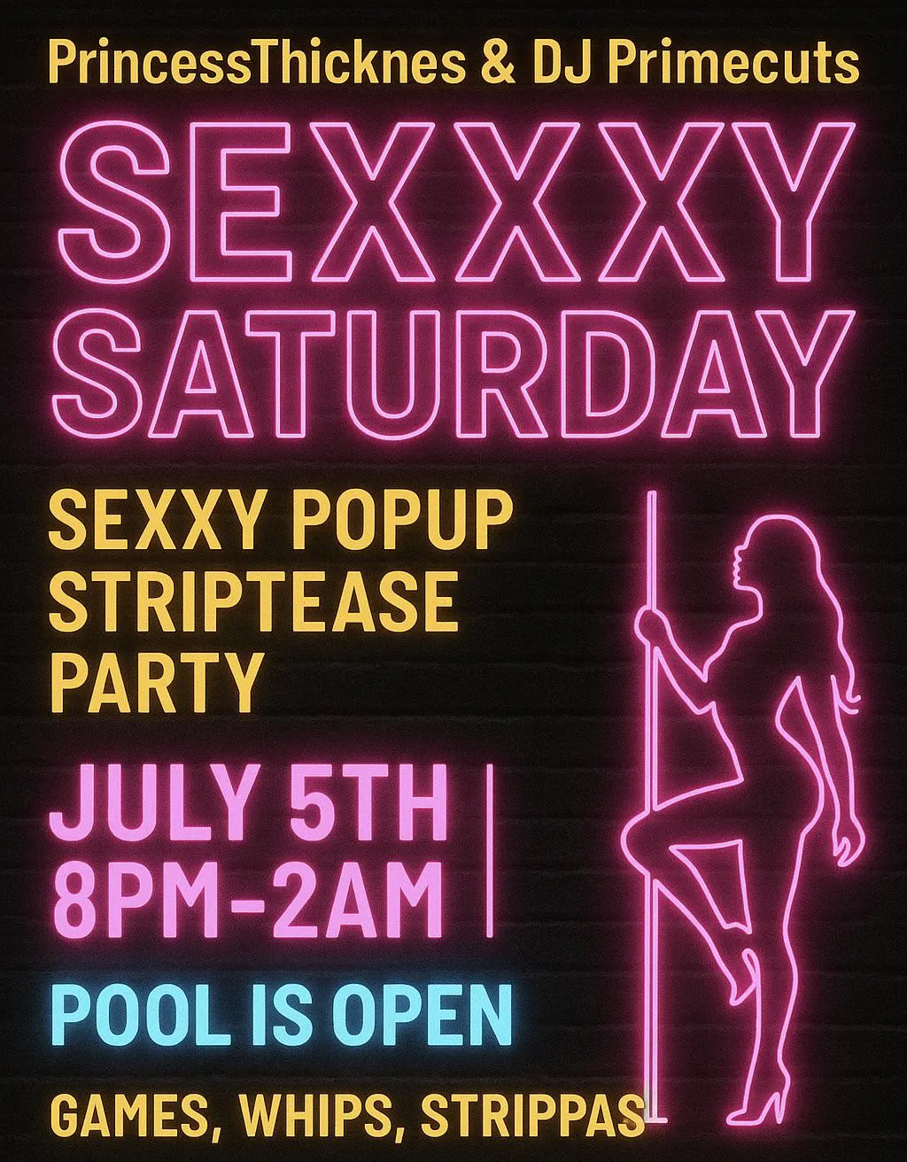 Sexxxy Saturday PopUp Strip Party