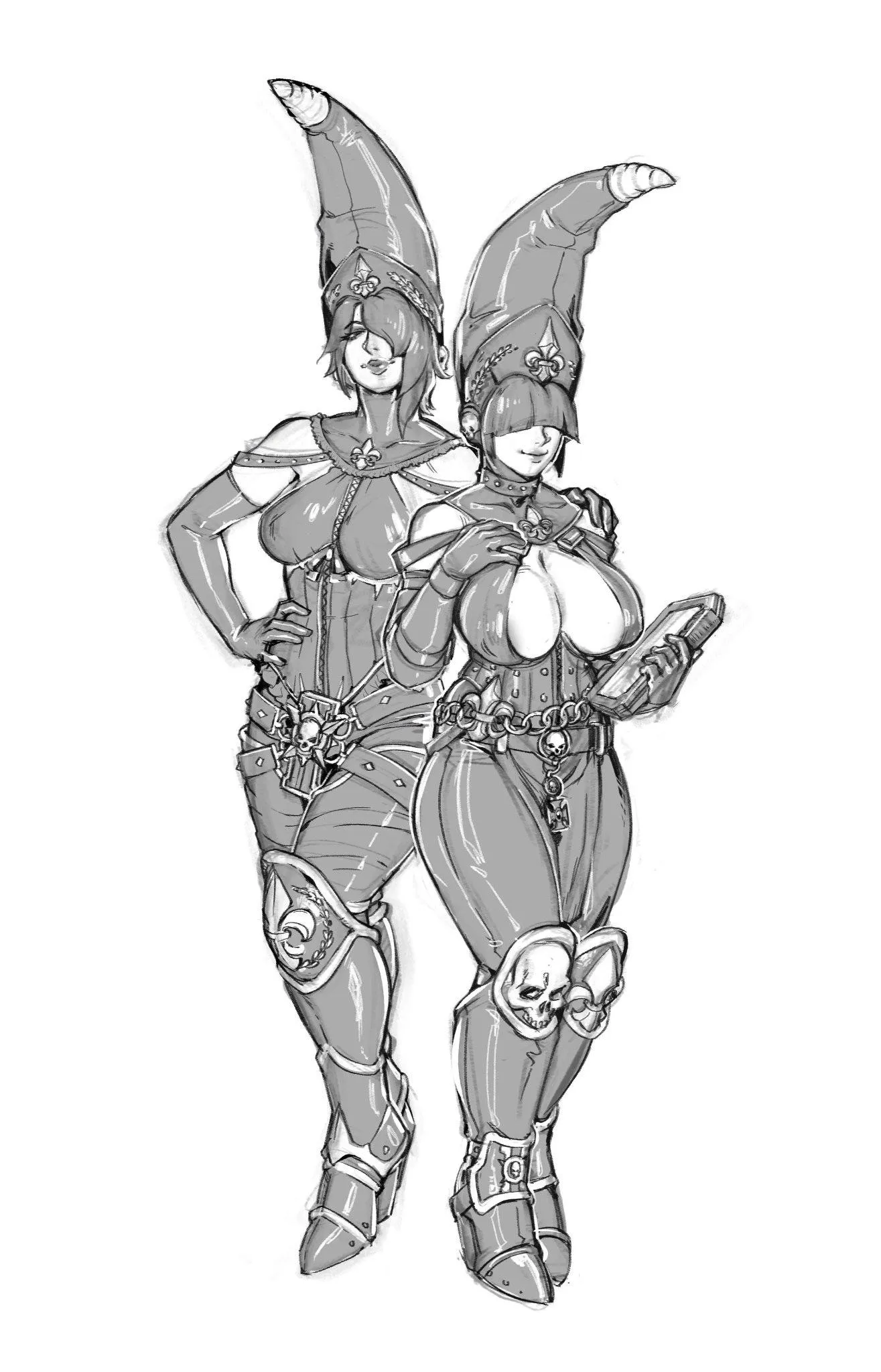 Sisters Famulous sketch by @anonarts_nsfw