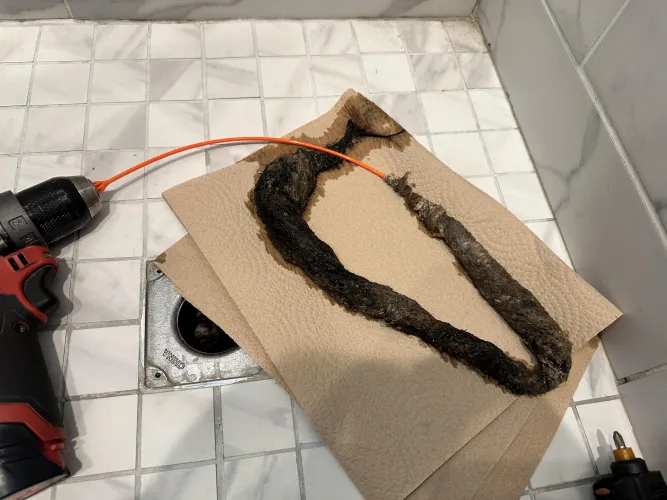 “Hey babe can you see why the shower isn’t draining”