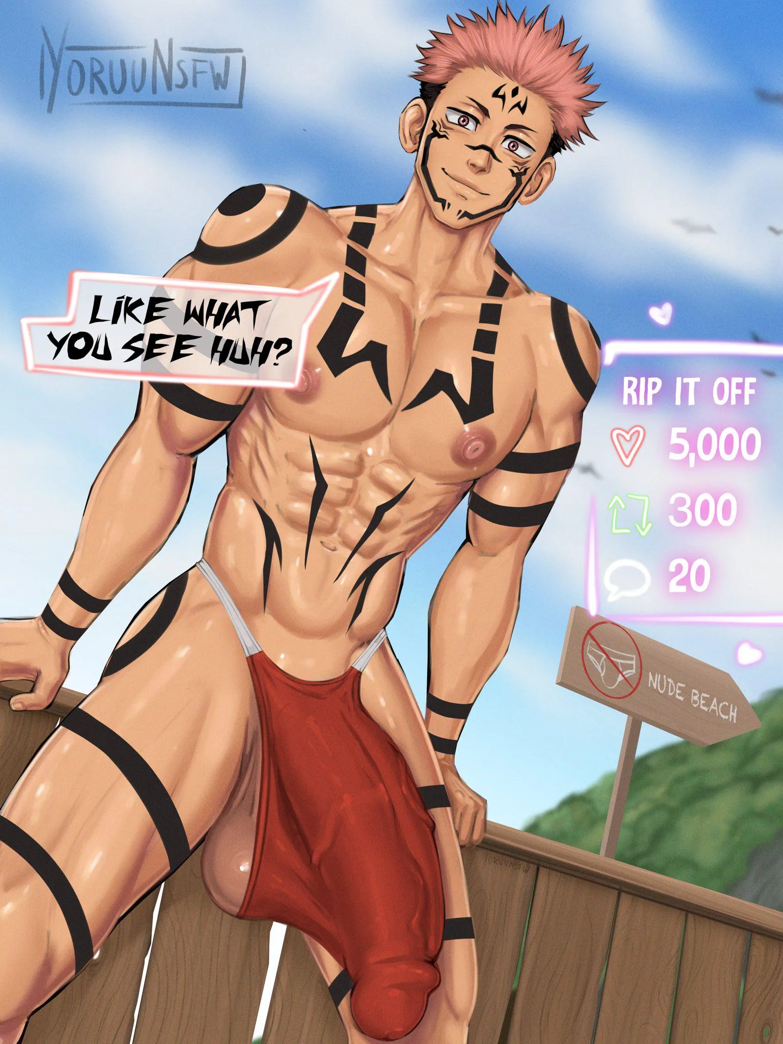 Ryoumen Sukuna at the Beach (YoruuNSFW)