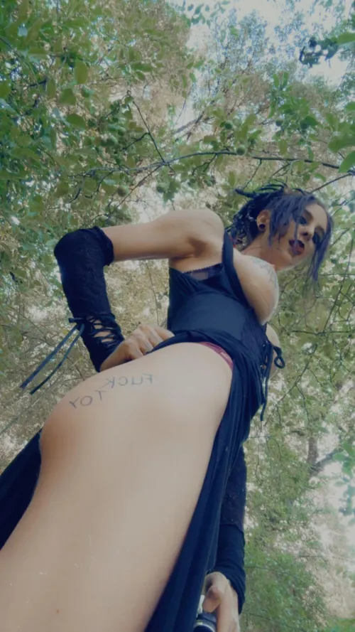 Just a goth “fuck toy” in the woods