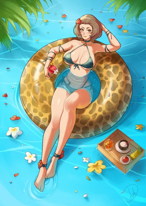 Manuela enjoying the pool (@Delicious_brain)