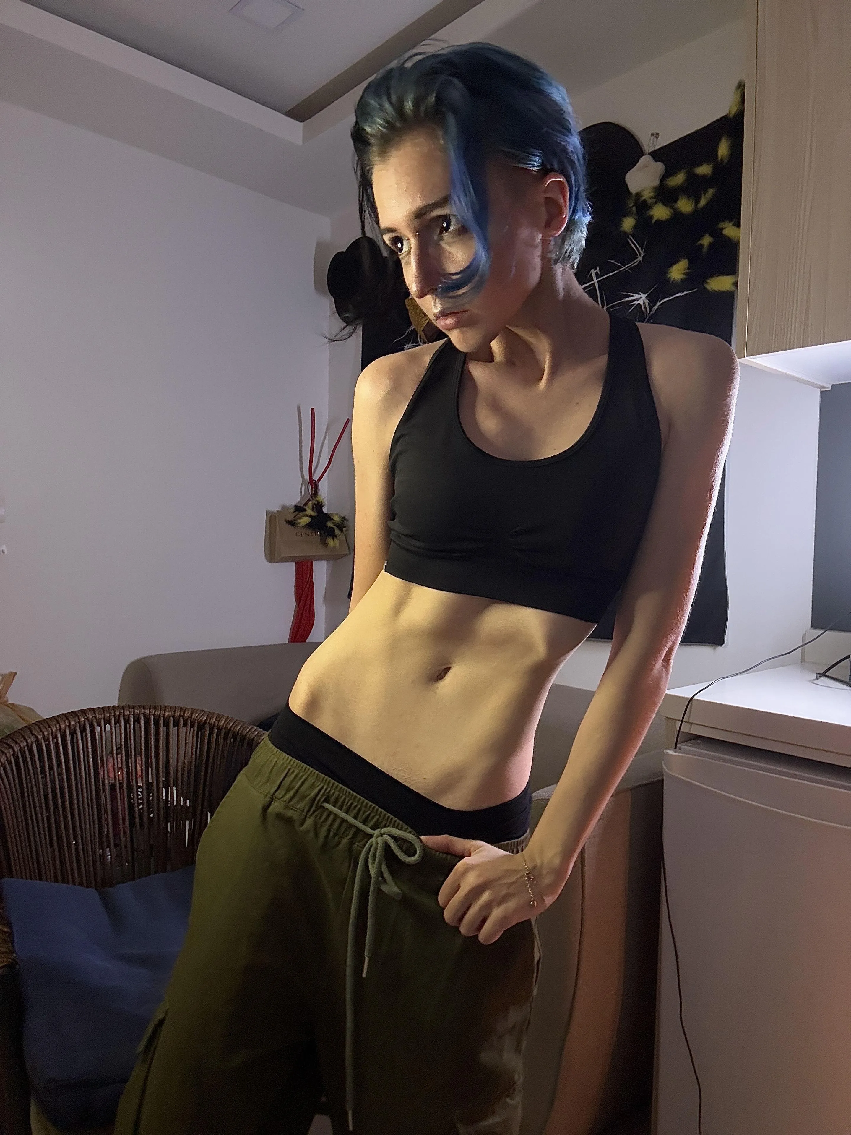 black panties peeking out of my pants