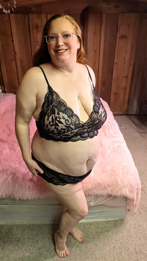 This black lingerie makes me feel incredibly sexy and ready.