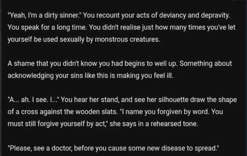 You know your lifes fucked when a priest is lost for words