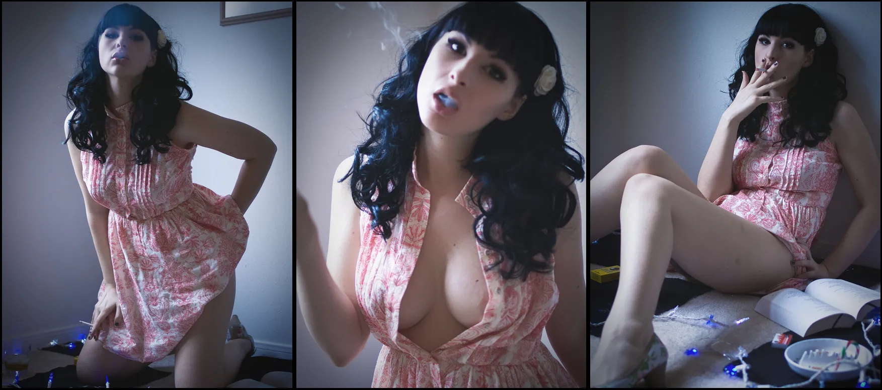 Bailey as a repressed 1950's housewife trying to relax while her husband's at work.