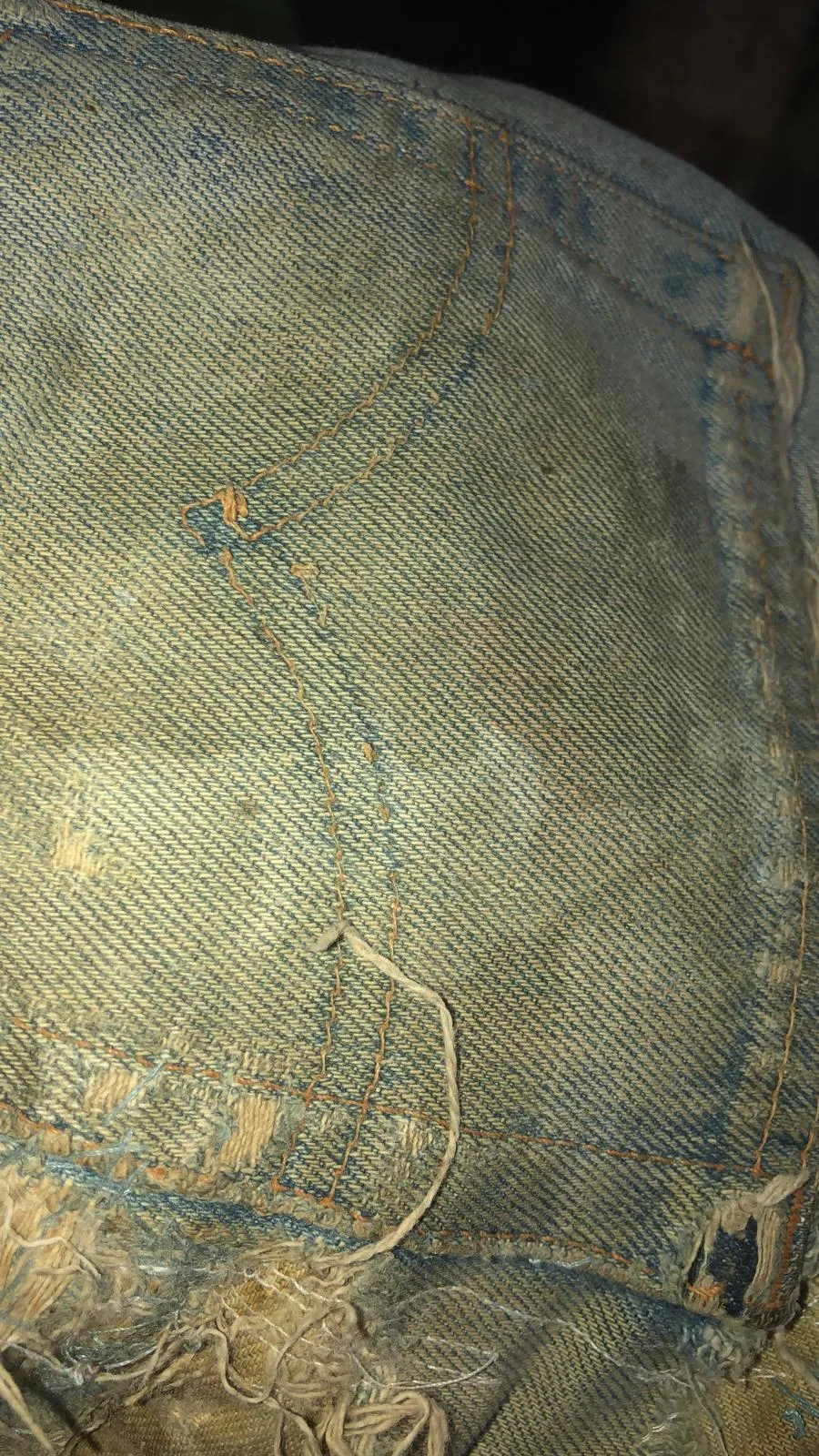 cum stained jeans .