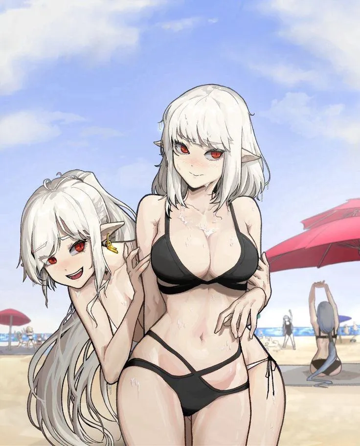 (F4M/FU) Twins have a beach day! Thankfully for you they love to share... If you can seduce one you can surely get the other.