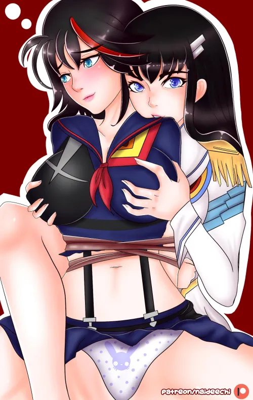 Satsuki has Ryuko at her mercy [Kill la Kill] (naideechi)