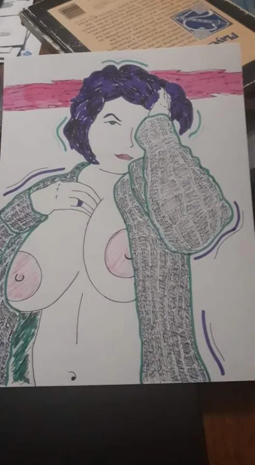 #1 by me - ink and marker on paper