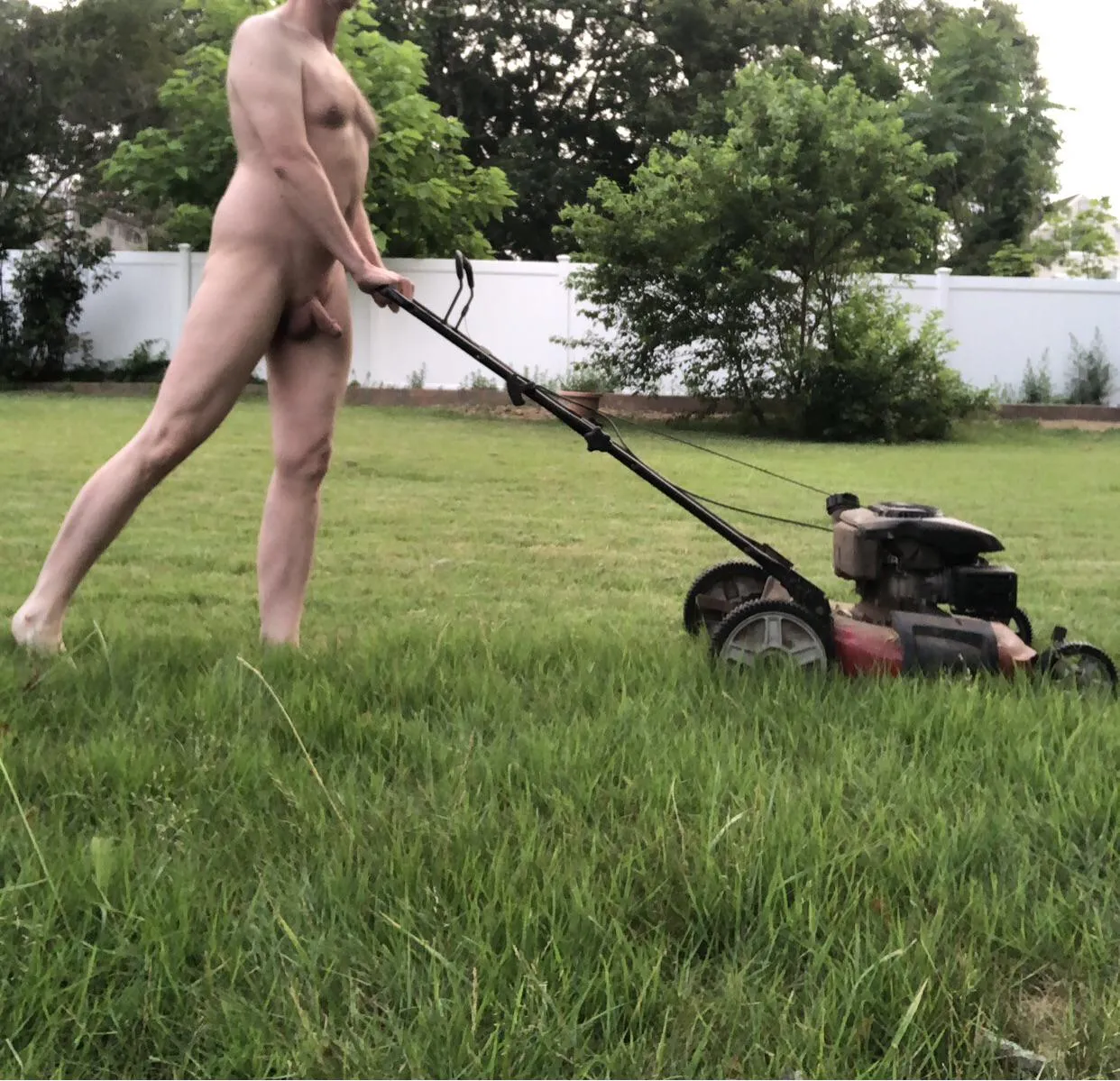 Mowing the lawn