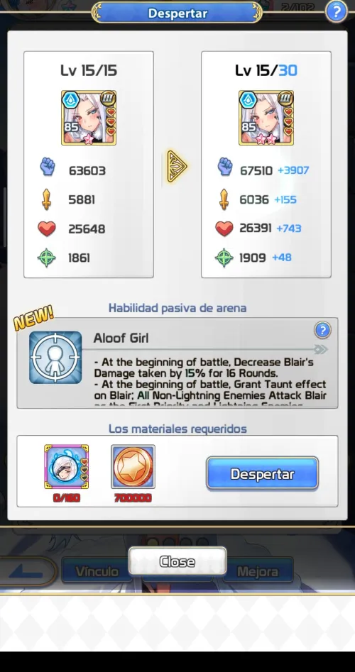 Si consigo las 160 piedras de Blair, sube en automático a nivel 30?