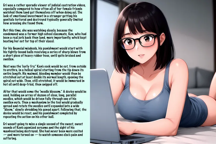 This time she's watching closely [AI Image] (punishment81 on ImageFap)