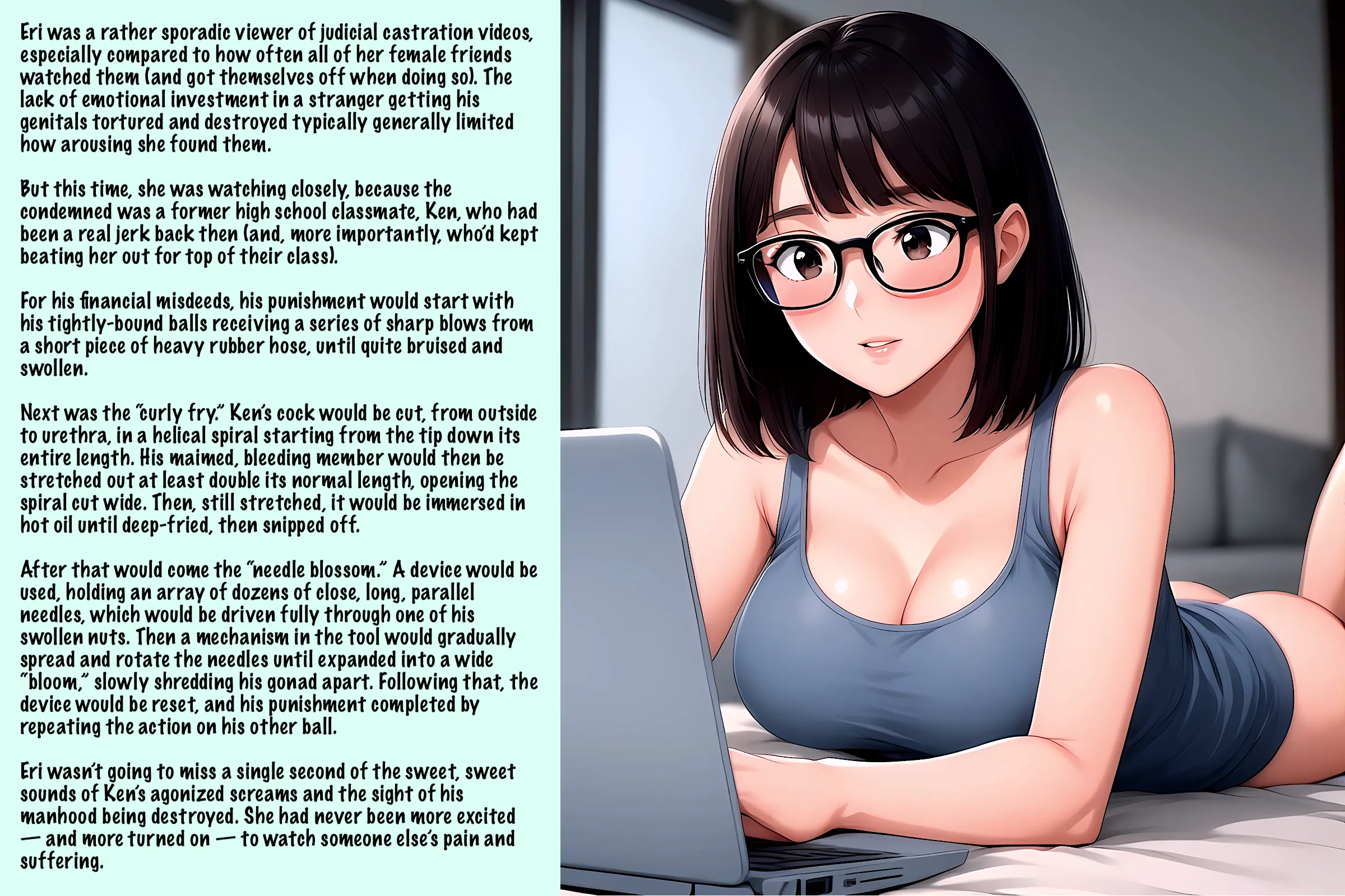 This time she's watching closely [AI Image] (punishment81 on ImageFap)