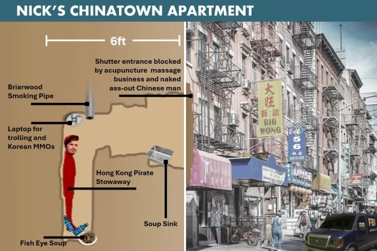Found the diagram and pic of Nicks Chinatown apartment
