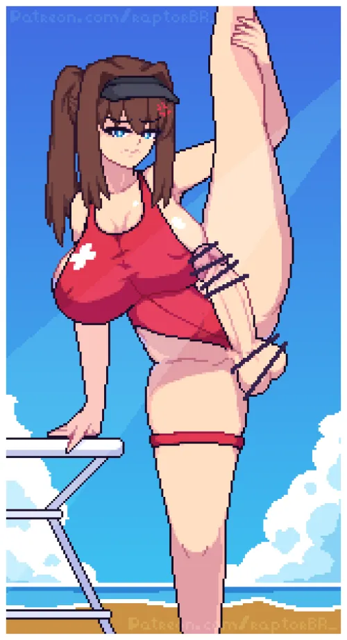 Aoko Popped one during her stretches [art by raptorbr_]