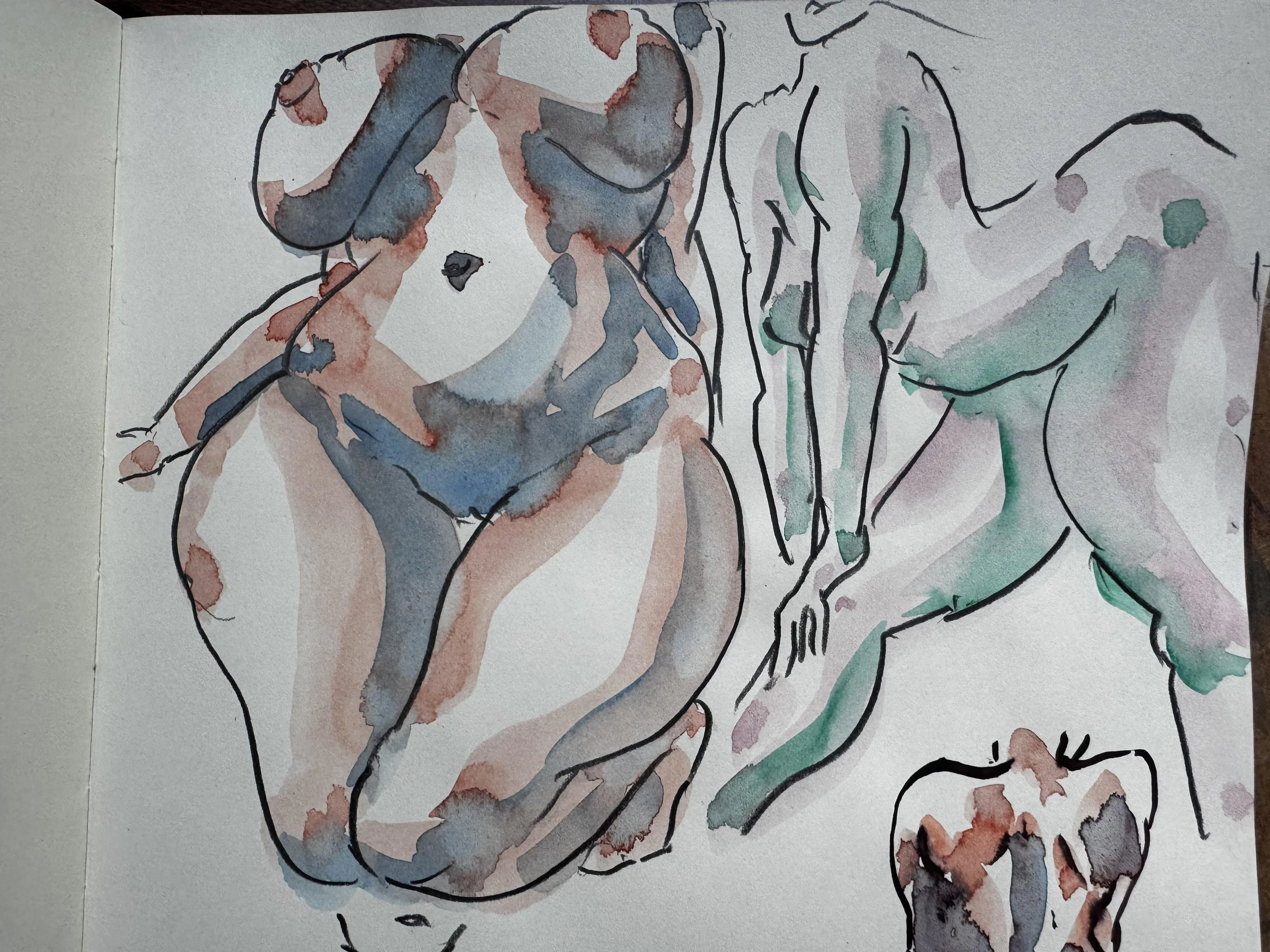 Tuesday sketches, watercolor