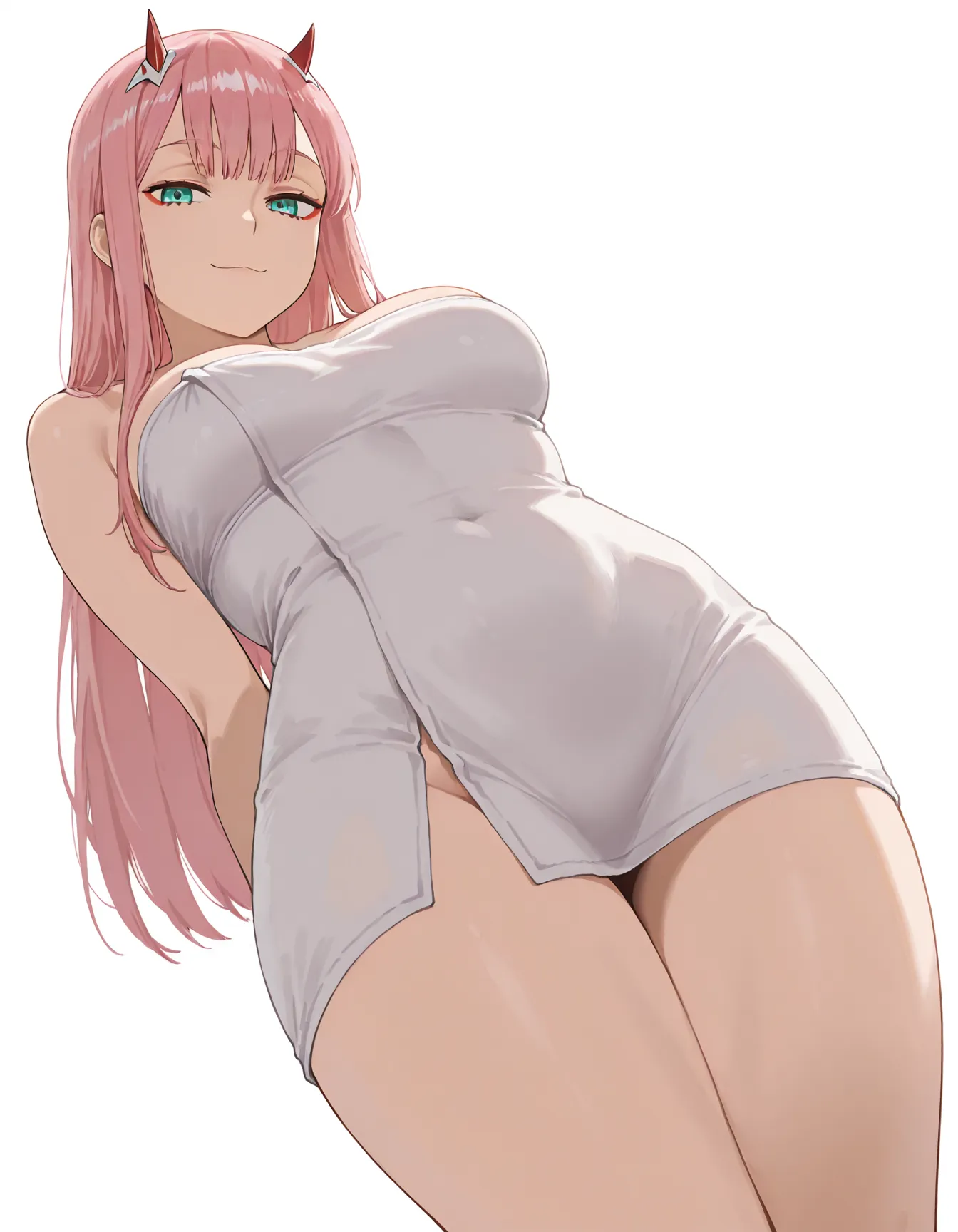 Zero Two in a towel