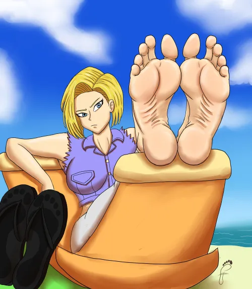 Android 18 Caught You Staring At Her Feet - Feeteraco