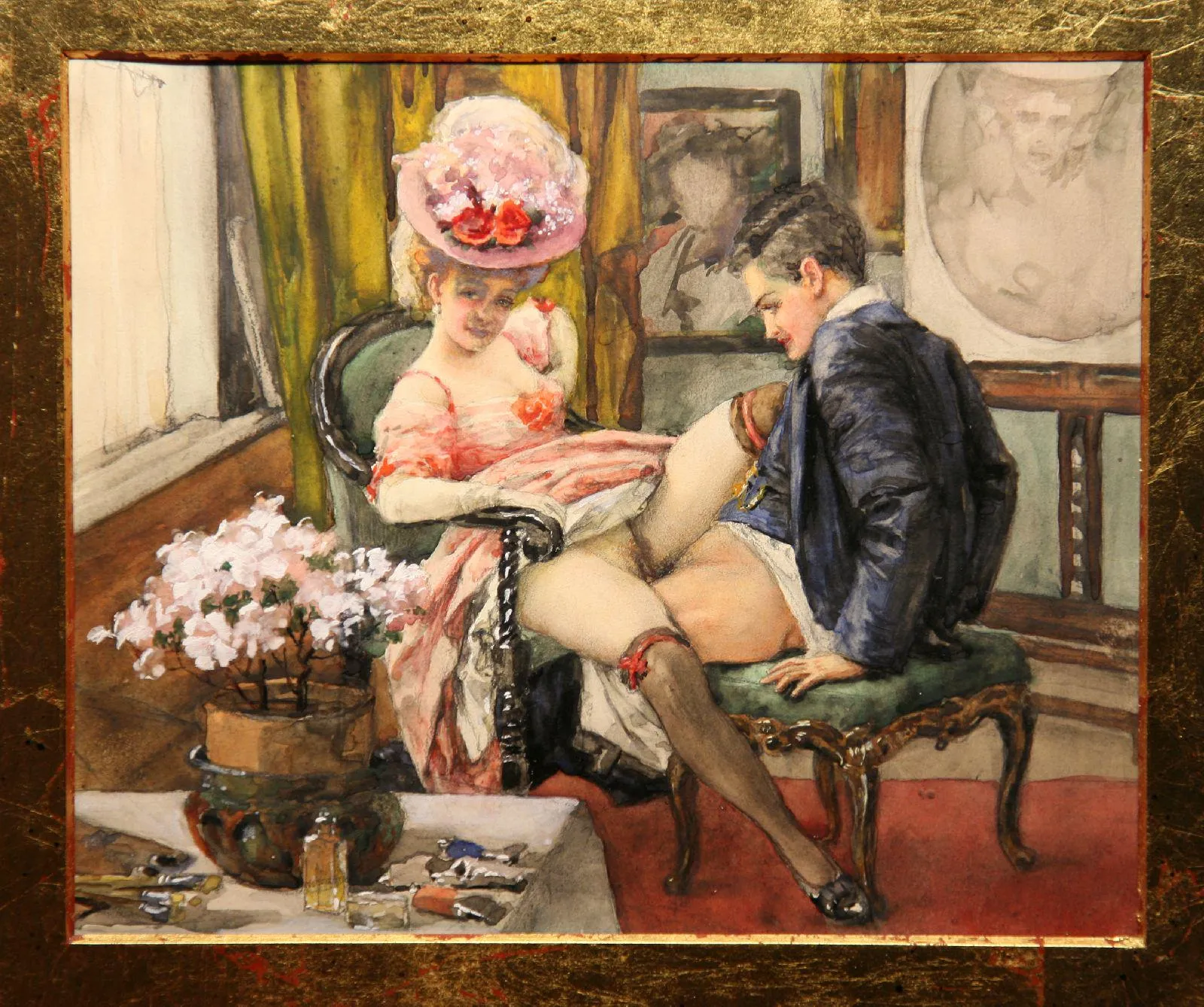 Sir, A visit to the local auction house can occasionally bring delights. A successful bid wins me this glorious piece, which I intend to hang upon the wall in the Dining Room so as to entertain guests.  Lady B___ is watching as I return, and so I do inst