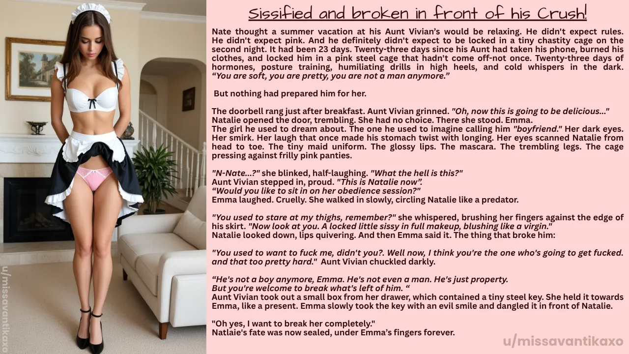 Sissified and broken in front of his Crush!