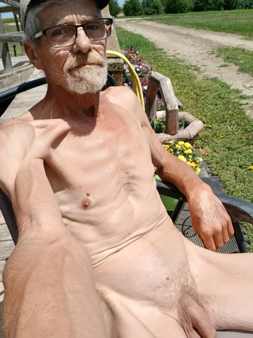 68 - Taking a little break from yard work!