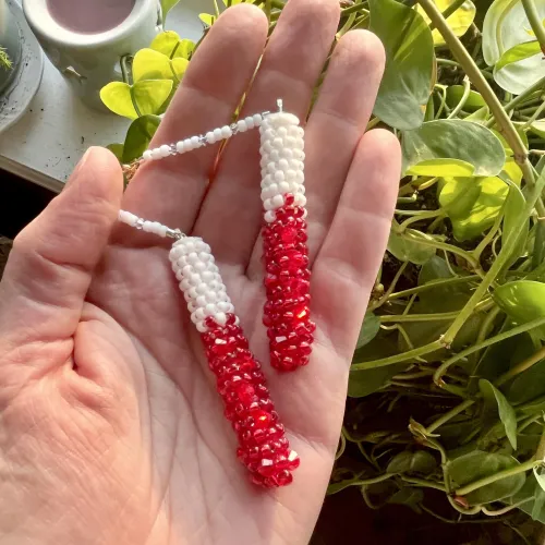Beaded tampon earrings