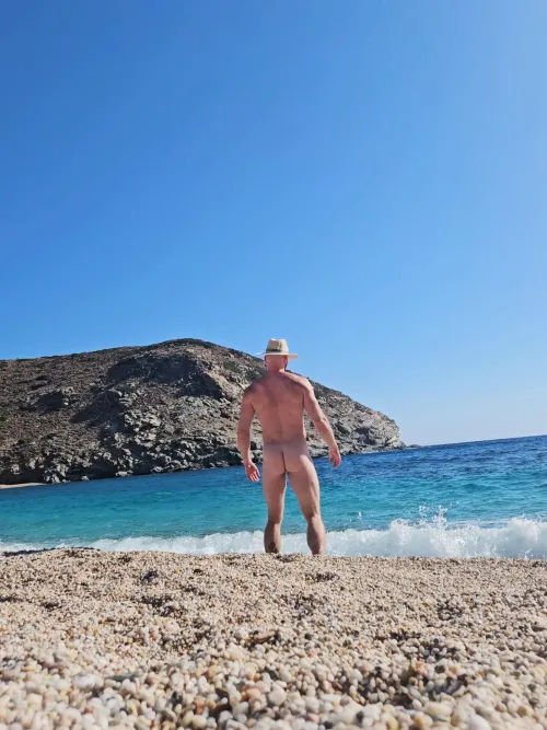 I love that you can make most beaches in Greece nudist at certain times and with a little confidence.
